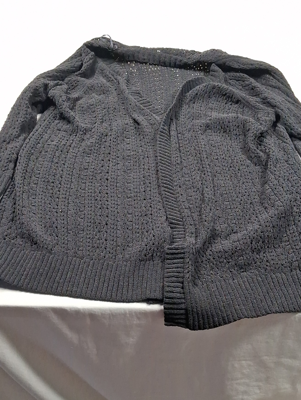 Terra & SKY Womens  Black Open-Front Knit Sweater Cardigan Size 2X